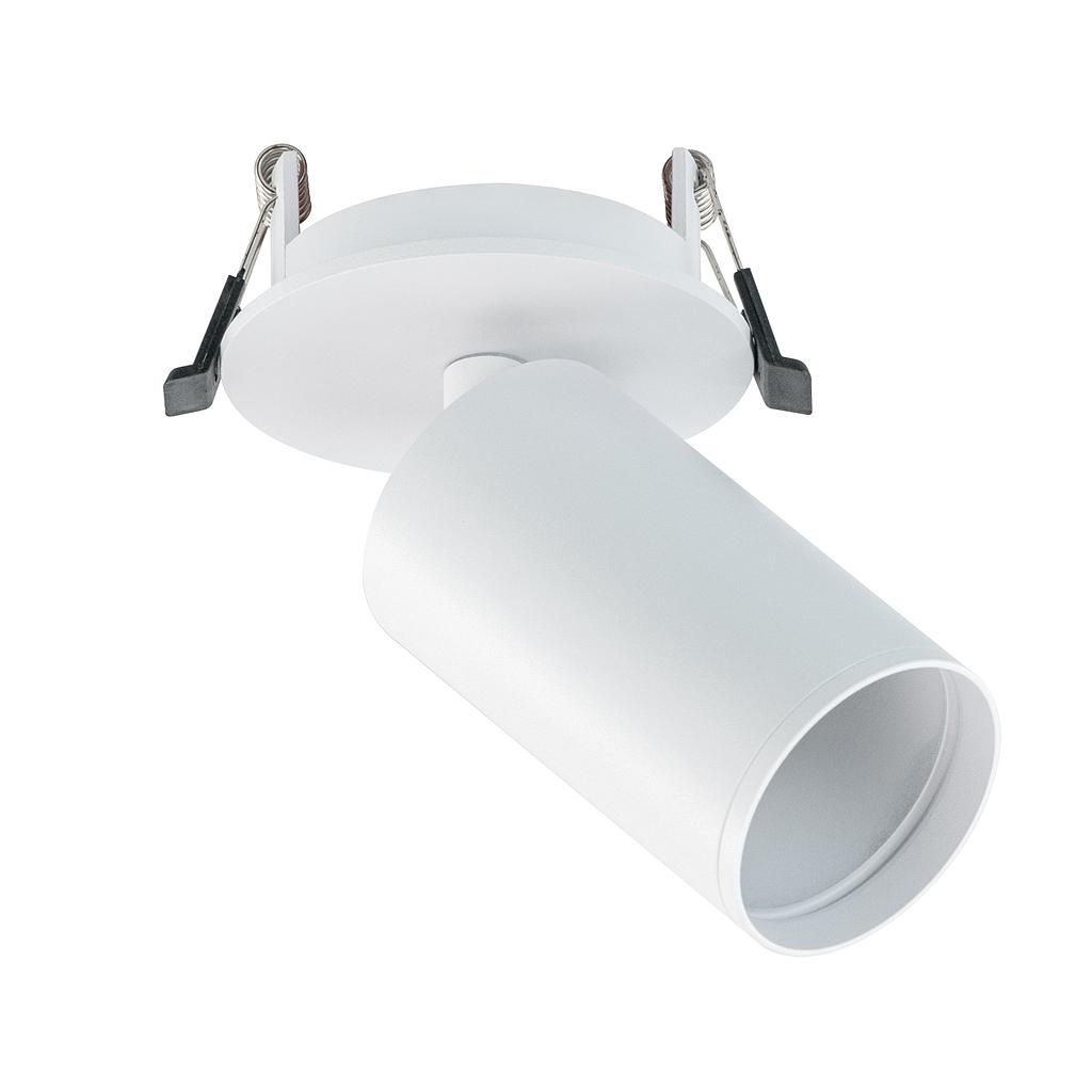Aplique circular orientable para bombilla GU10 empotrable blanco