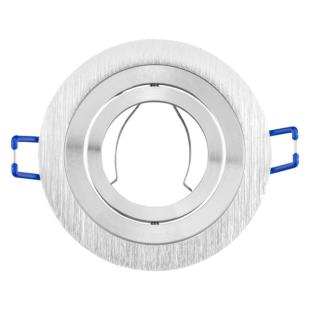 Aro redondo orientable PRIME para bombilla LED GU10 plateado