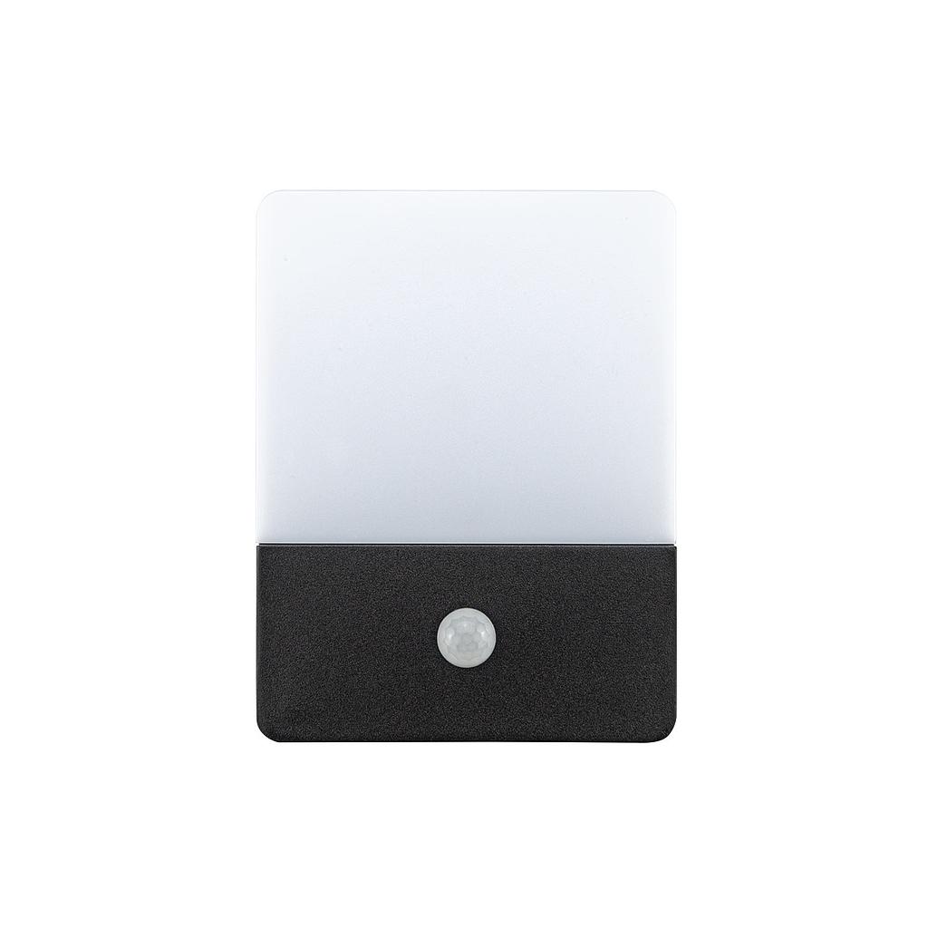 Aplique de pared exterior 9W 470Lm 3000K con sensor de movimiento IP54 negro