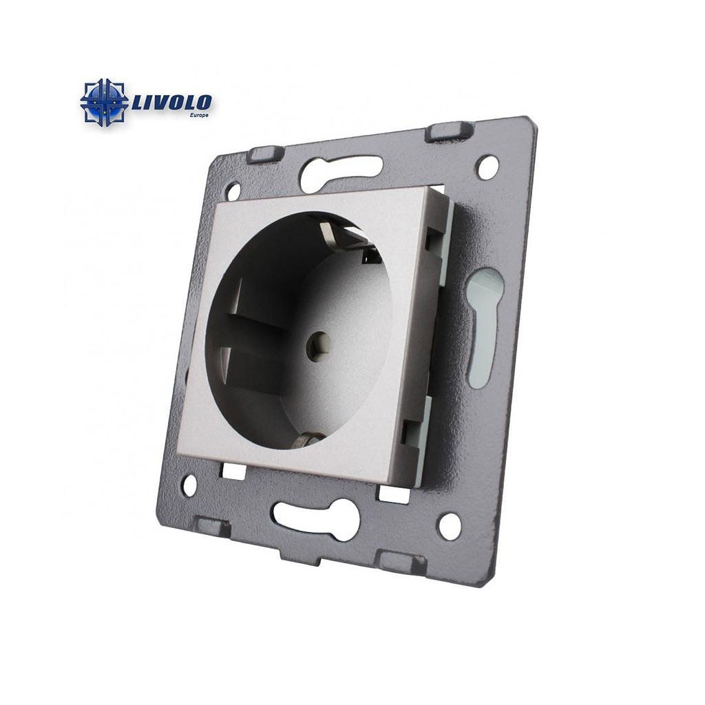 Modulo enchufe EU schuko 16A 80*80mm gris livolo