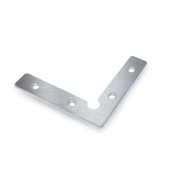 Conector plano forma L para unir perfiles de aluminio