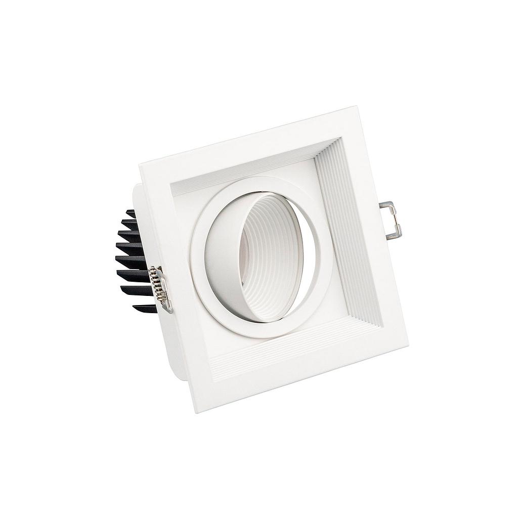 Foco downlight LED orientable 7W 2700K KORALL 1 empotrable blanco corte 105*105mm
