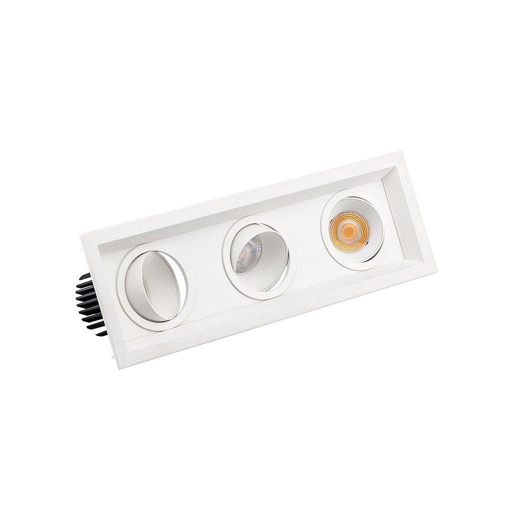 Foco downlight LED orientable 36W 4000K KORALL 3 empotrable blanco corte 332*105mm