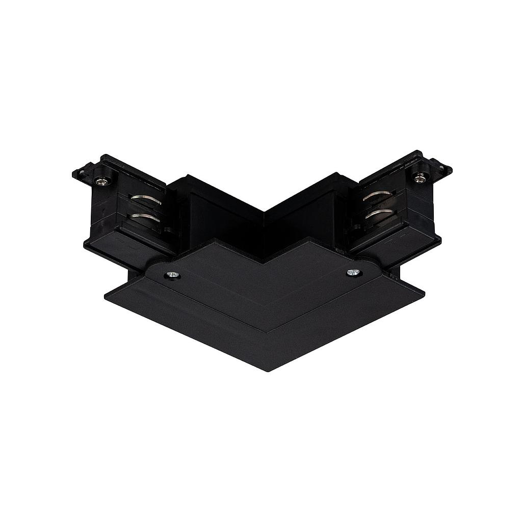 Conector (L) para foco LED carril trifásico empotrable negro