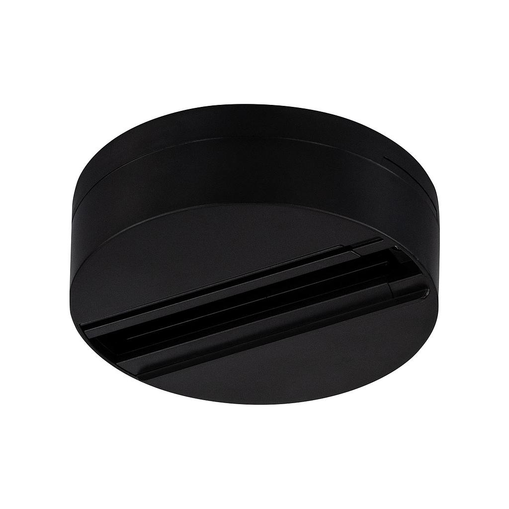 Kit de superficie circular para foco de carril trifásico negro