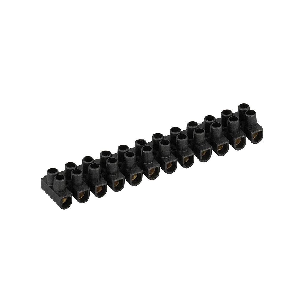 Clema regleta de 12 polo 3A negro cobre+pp 2.5-4mm²