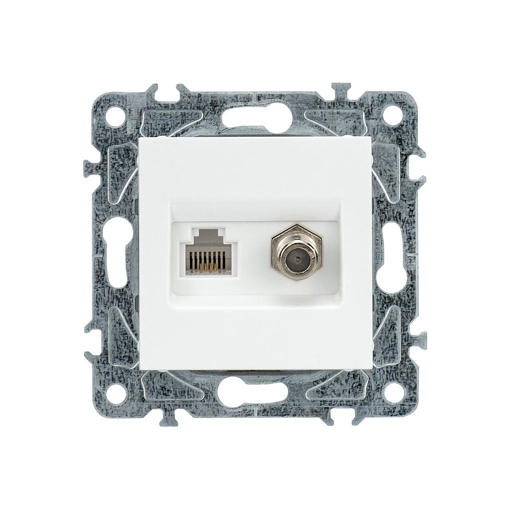 Enkel Toma Satélite + Internet RJ45 Blanco