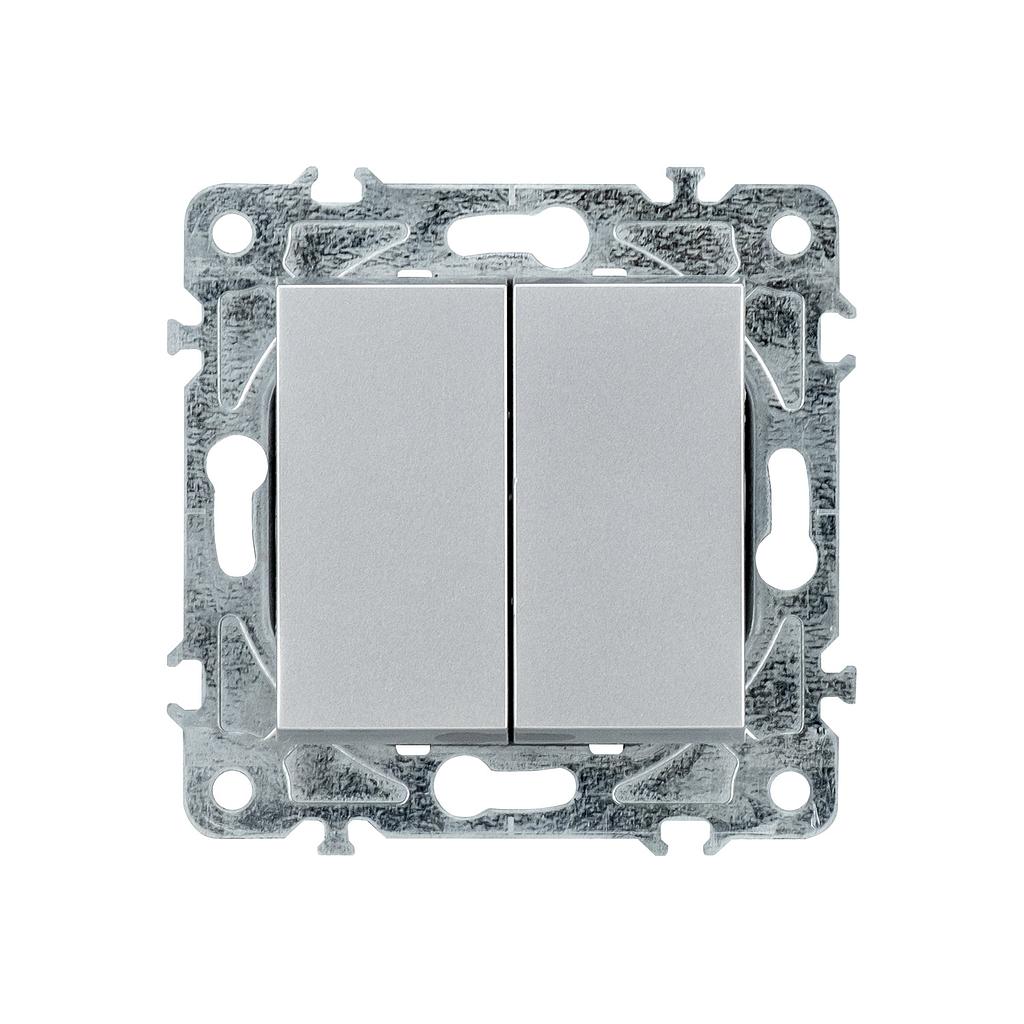 Enkel Interruptor Doble Commutador 10A 250V Gris