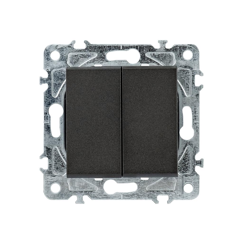 Enkel Interruptor Doble Conmutador 10A 250V Negro