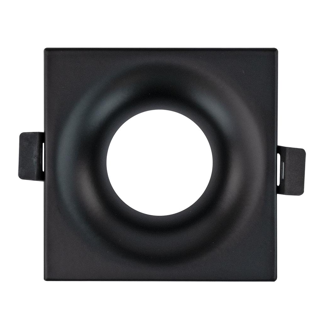Marco fijo curva cuadrado para GU10 o modulo fuente LED negro