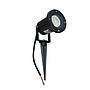 Foco de jardin redondo con pincho para bombilla LED GU10 negro