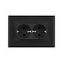Enkel Toma SCHUKO Doble 16A 250V Negro Con Marco Plastico